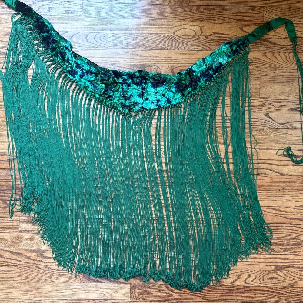 Belly Dance Green Fringe Belt